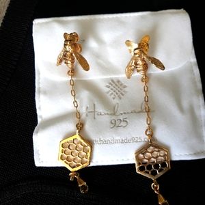 Silver 24k gold plated earrings
